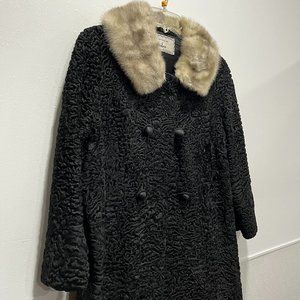 Vintage Authentic Fur Collar Coat